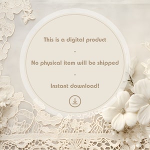 Elegant Ivory Lace and Floral Images 20x A4 Size Instant Download Perfect for Weddings, Baby Showers, Scrapbooking, Paper Crafts image 2