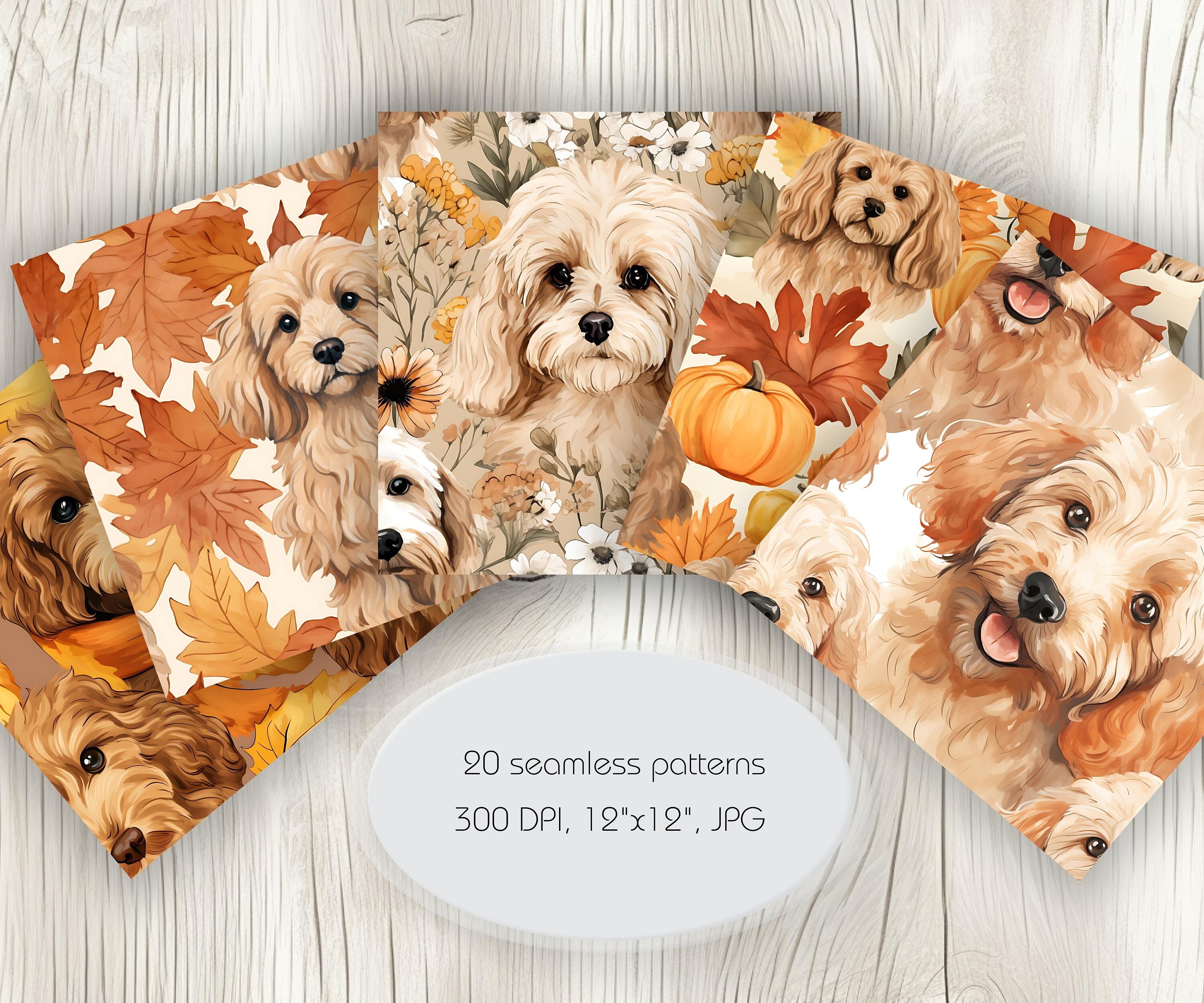 Cuddly Cockapoos Digital Paper Instant Download Digital - Etsy