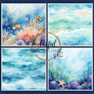 Under the Sea Digital Paper Instant Download Digital Scrapbooking Junk ...