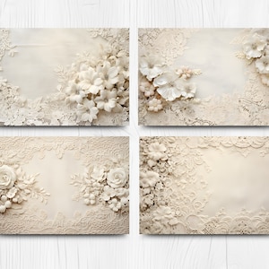 Elegant Ivory Lace and Floral Images 20x A4 Size Instant Download Perfect for Weddings, Baby Showers, Scrapbooking, Paper Crafts image 4