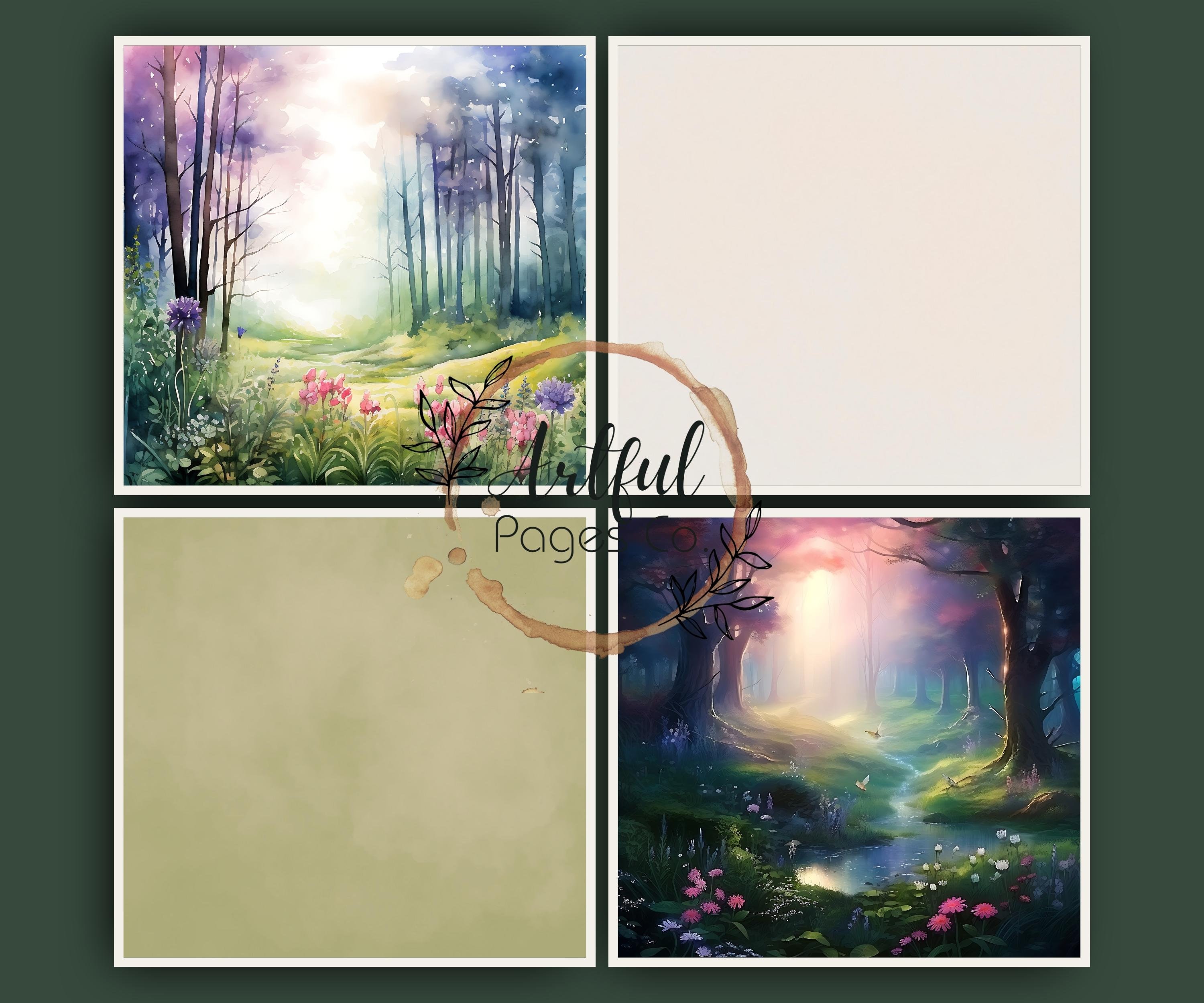 Digital Scrapbooking Forest Scenery Printable Download Scrapbook Kit ...