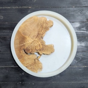 Olijfhouten platen, Olijfhout Perfect voor doe-het-zelf kunstwerken van epoxyhars, Rond levend randhout voor schimmel. Hout voor wandklokken en vleeswarenplanken afbeelding 1