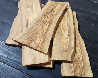 Olijfhouten platen, Olijfhout Perfect voor doe-het-zelf kunstwerken van epoxyhars, Live Edge Wood voor schimmel. Hout voor charcuterieborden en dienbladen van epoxyhars