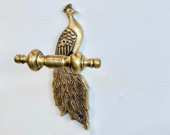 Brass Antique Peacock Bird | Hook | Brass | Gift | Handmade | Bird | Housewarming | Animal | Home | Wall | Kitchen | Bedroom