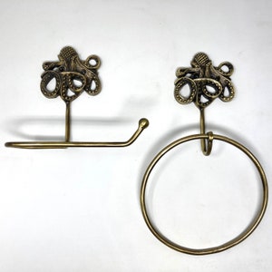 Porta-rolo de papel higiênico Anel de toalha de mão Bronze antigo Ferro Polvo Metal marinho Criatura marinha Design marinho Banheiro sólido Cozinha Renovação
