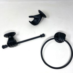 Porta rotolo di carta igienica da bagno, anello portasciugamani, accessori da cucina, gancio da parete nero, nuovo regalo per la casa, ristrutturazione, ottone pesante, unico, eccentrico, diverso