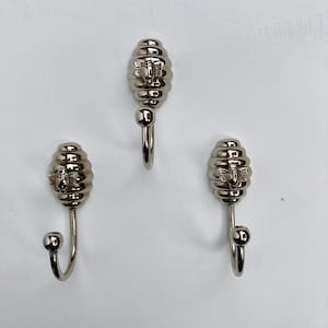 Solid Brass Bee Wall Hook Silver Finish Robe Hook Bathroom Hook Handmade Bee Brass Deaign Hallway Coat Hook Lacquered Unique Design