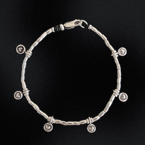 Six Hearts Hill Tribe Silver Beaded Bracelet
