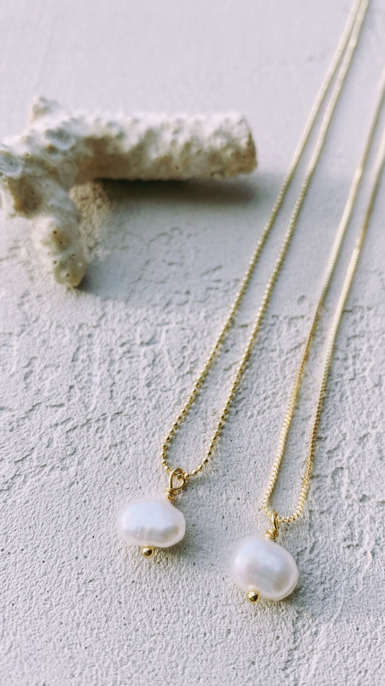 Pearl Pendant Necklace in Round or Nugget image 6