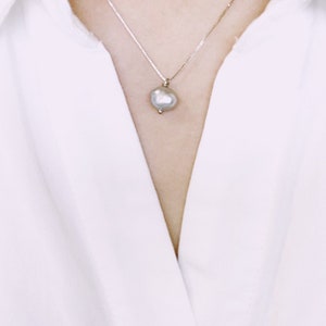 Pearl Pendant Necklace in Round or Nugget zdjęcie 9