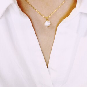 Pearl Pendant Necklace in Round or Nugget zdjęcie 10