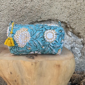 Trousse de toilette, trousse de voyage, trousse à maquillage, pochette en coton