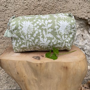 Trousse de toilette, Trousse à maquillage, Trousse de voyage, Pochette coton matelassée