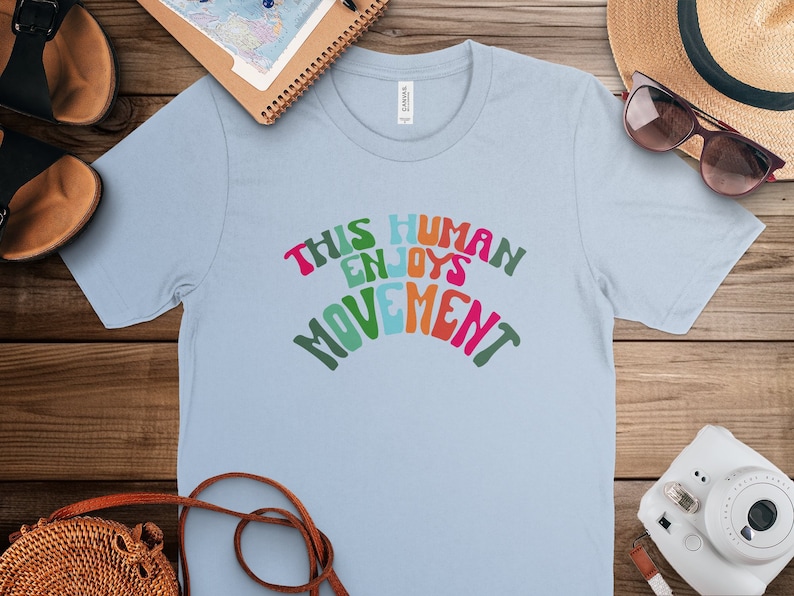 This Human Enjoys Movement, Physical Therapy T-Shirt, PT Rehab Exercise Apparel, Health Wellness Clothing, Gift for Therapist image 2
