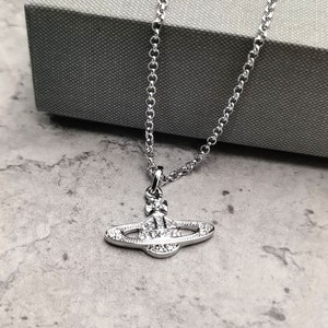 Vivienne Westwood Necklace Mini Bas Relief Pendant Silver