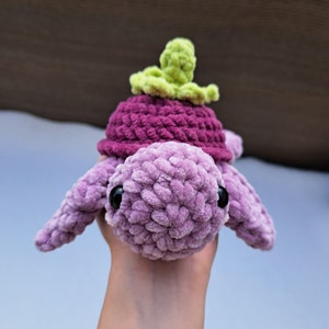 Crochet Eggplant Turtle Handmade plush toy image 3