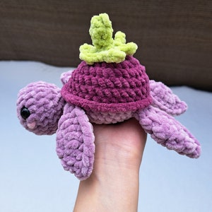 Crochet Eggplant Turtle Handmade plush toy image 4