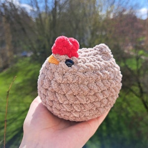 Crocheted chicken handmade plush toy Taupe