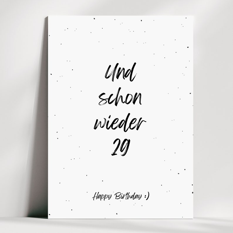 Geburtstagskarte zum 30. Geburtstag Postkarte A6 Und schon wieder 29 Glückwunschkarte, Geschenkkarte, Grußkarte zum 30. Bild 5