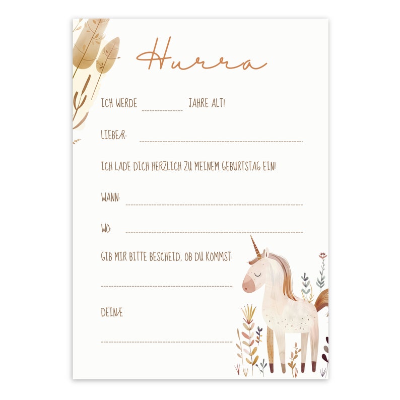 Invitation cards children's birthday unicorn invitations children's birthday image 6