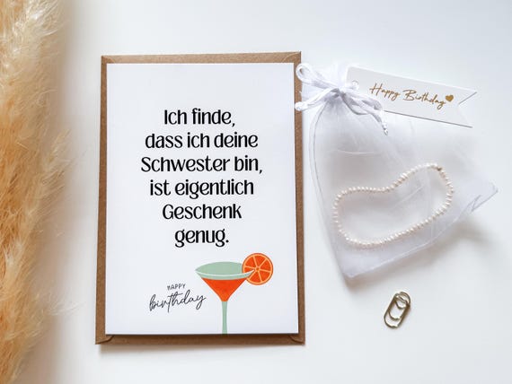 Geburtstagskarte Für Schwester Mit LOL-Motiv – Lustige Karte Mit Umschlag, Barbie-Design
