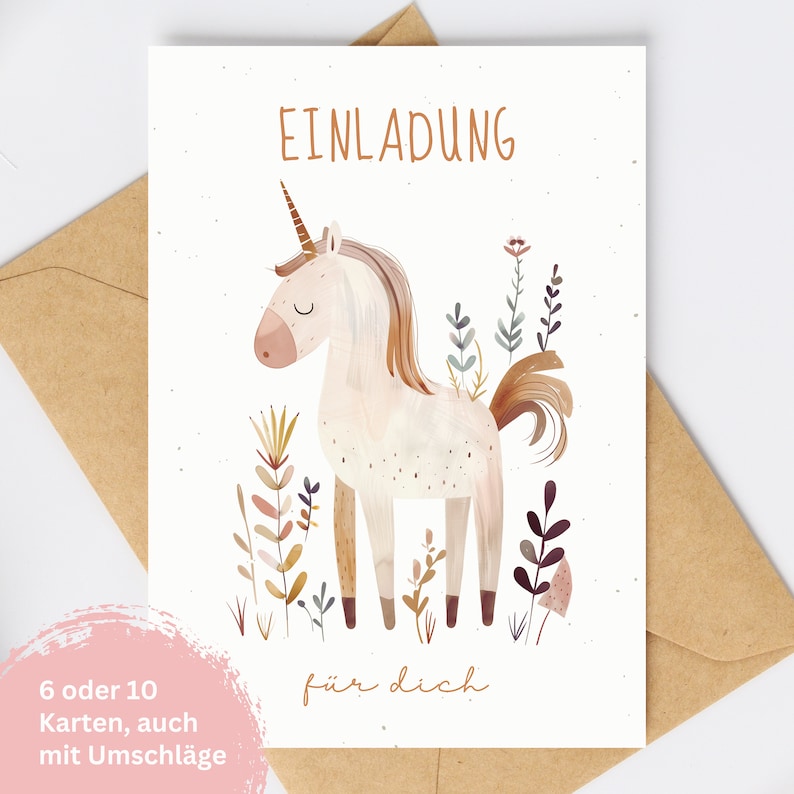 Invitation cards children's birthday unicorn invitations children's birthday image 2