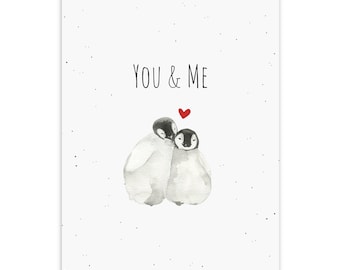 Liebeskarte YOU AND ME zum Valentinstag A6 (Postkarte) Geschenk Karte Valentinskarte Liebe für ihn