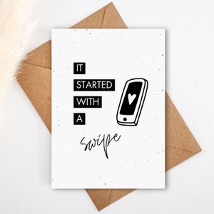 Liebeskarte IT STARTED with a swipe (Postkarte A6) |  Tinder Date Geschenkkarte | Grußkarte, Geburtstagskarte, Valentinskarte, Liebe