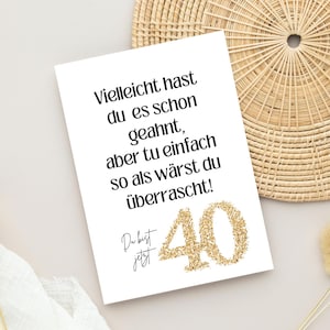 Geburtstagskarte 40. Geburtstag Du bist jetzt 40! in DIN A6 (Postkarte) | Glückwunschkarte zum 40. Geschenkkarte, Postkarte , Geschenk