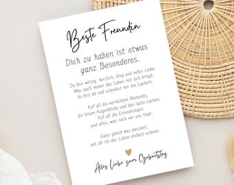 Best friend birthday card "Life is more beautiful with you" (postcard) A6 | Friendship card birthday | Gift for friend