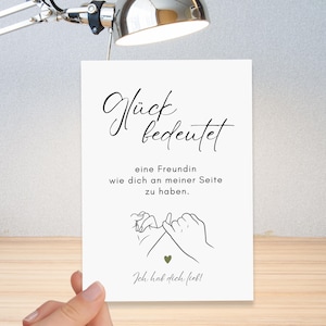Grußkarte BESTE FREUNDIN Postkarte A6 | Karte "Glück bedeutet, eine Freundin wie dich an meiner Seite zu haben" | Beste Freundin Geschenk