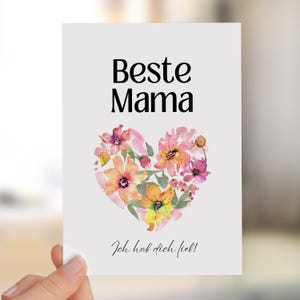 Geschenk Muttertag Karte "Beste Mama", Geschenk zu Muttertag, Muttertag Karte Postkarte in A6  | Muttertag Geschenk | auch mit Umschlag