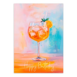 Geburtstagskarte APEROL in DIN A6 | Glückwunschkarte, Geschenkkarte, Postkarte, Aperol Glas, Geburtstag, Geburtstagsgeschenk Freunde