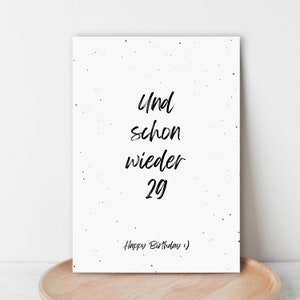 Geburtstagskarte zum 30. Geburtstag Postkarte A6 Und schon wieder 29 Glückwunschkarte, Geschenkkarte, Grußkarte zum 30. Bild 4