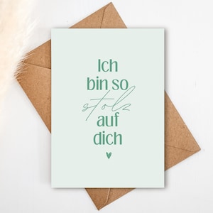 Mutmachkarte A6 (Postkarte) Ich bin so stolz auf dich | Freundin, Patentante, Geschenk Freunde Freundin | auch mit Umschlag