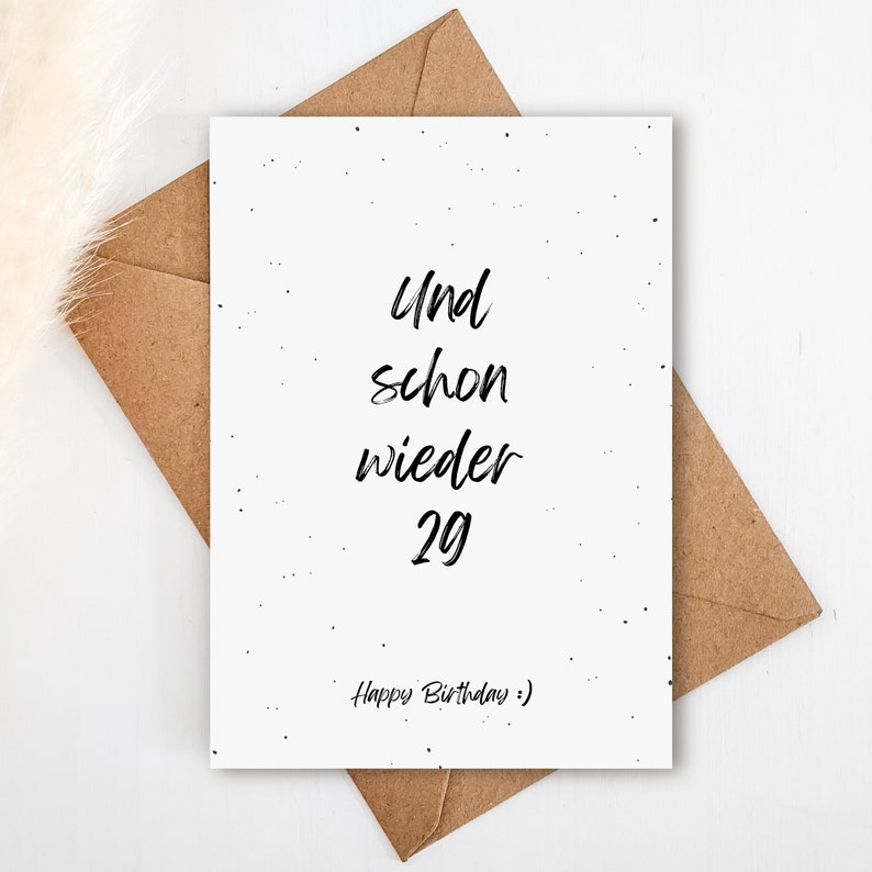 Geburtstagskarte zum 30. Geburtstag Postkarte A6 Und schon wieder 29 Glückwunschkarte, Geschenkkarte, Grußkarte zum 30. Bild 2