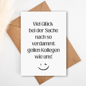 Abschiedskarte KOLLEGEN zum Abschied A6 (Postkarte) | Karte Abschiedsgeschenk Kollege | Viel Glück bei der Suche | auch mit Umschlag