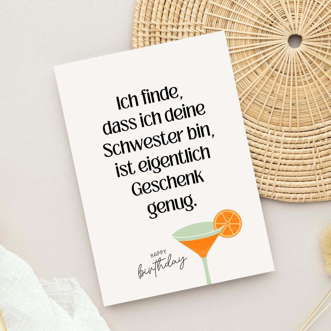 Jonny Javelin Geburtstagskarte Für Schwester – Mit Aquarell-Design, Silberprägung & Umschlag