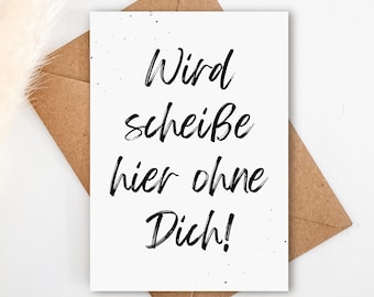 Farewell card for COLLEAGUES (folding card) | Farewell card for colleague | It&#39;s going to be awful here without you | also with envelope