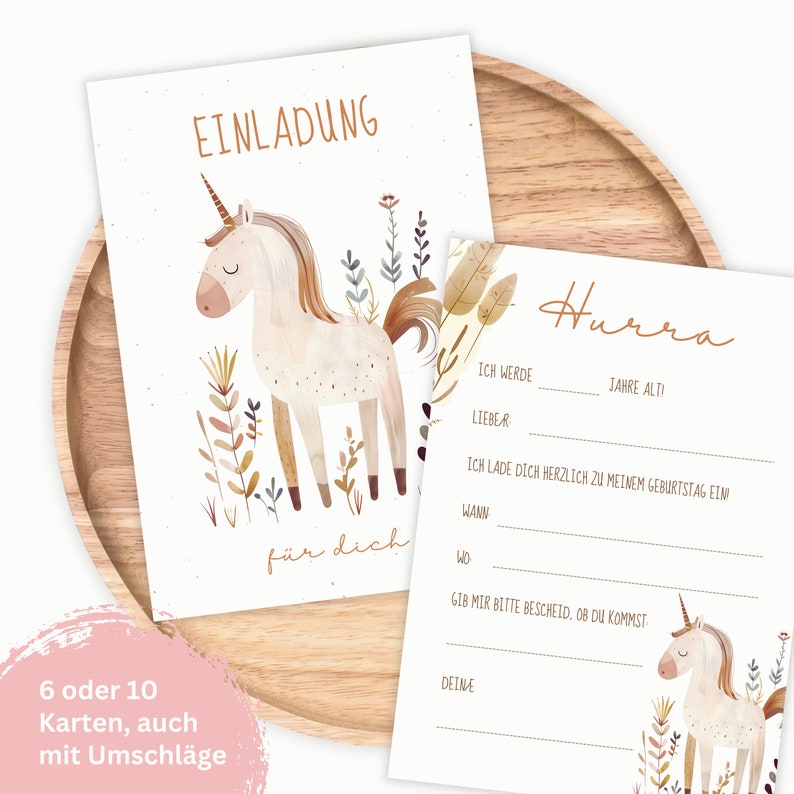 Invitation cards children's birthday unicorn invitations children's birthday image 1
