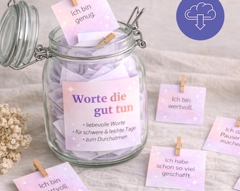 116 Affirmations for You – Printable Gift in a Jar | Positive Words | PDF Digital Download | Self-Care Gift