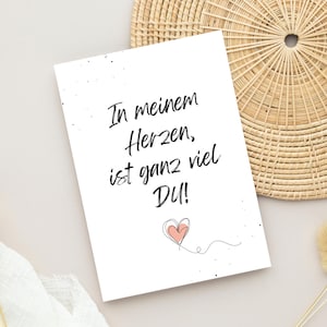 Postkarte "In meinem Herzen ist ganz viel DU!" in DIN A6 | zum Valentinstag Geschenk Karte Valentinskarte | für sie oder ihn