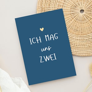 Liebeskarte mit Spruch, Partnergeschenk (Postkarte) A6| Partner Geschenk | Valentinsgeschenk, Valentinstag Geschenk, Ich mag uns zwei