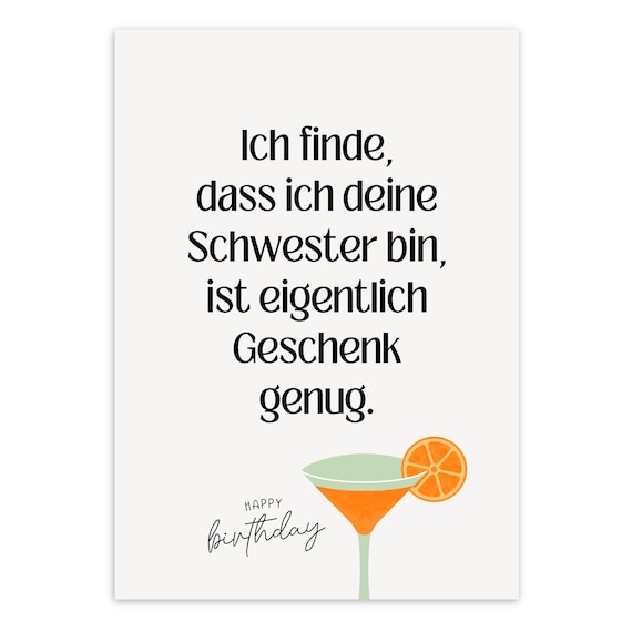 Geburtstagskarte Für Schwester Mit LOL-Motiv – Lustige Karte Mit Umschlag, Barbie-Design