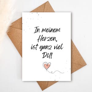 Liebeskarte "In meinem Herzen ist ganz viel DU!" in DIN A6 | zum Valentinstag Geschenk Karte Valentinskarte | für sie oder ihn
