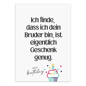 Geburtstagskarte BRUDER A6 (Postkarte) | Geschenk Schwester, Geschenk Bruder, Schwesterherz, Geschwister Geschenk, Lustige Geburtstagskarte