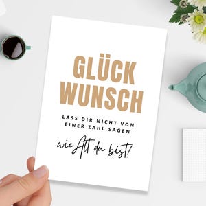 Geburtstagskarte "Glückwunsch" in DIN A6 (Postkarte) | Glückwunschkarte zum 30. 40. 50. Geburtstag, Geschenkkarte, Geschenk Freunde