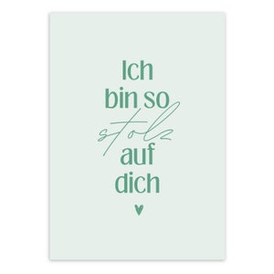 Mutmachkarte A6 (Postkarte) Ich bin so stolz auf dich | Freundin, Patentante, Freunde als Geschenk | auch mit Umschlag