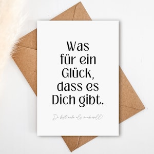 Dankeskarte A6 WAS FÜR ein GLÜCK (Postkarte) zum Muttertag | Karte Danke Kollegin Freunde Familie Freundin Mama | auch mit Umschlag