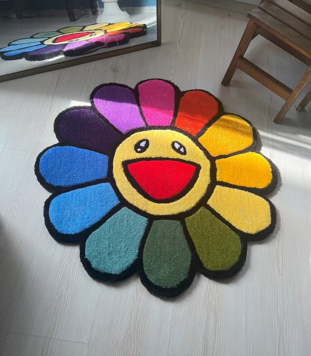 Takashi Murakami Tufting Rug Colorful Flower Rug Smile Japanese Tufted ...